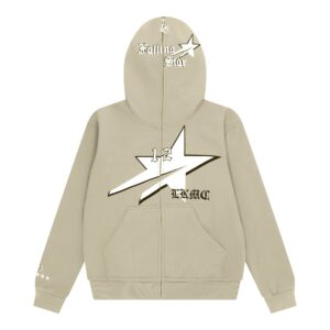 lukamachain Starboy Beige Full Zip Hoodie