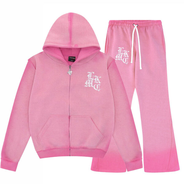 lukamachain distressed Zip Tracksuit Pink (Male version)