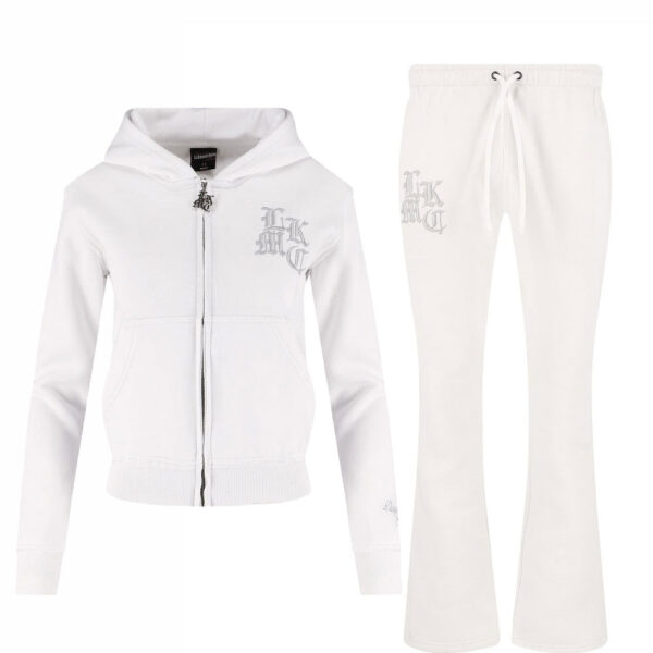 Distressed Zip Tracksuit White (Female version)