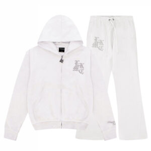 lukamachain distressed Zip Tracksuit White (Male version)