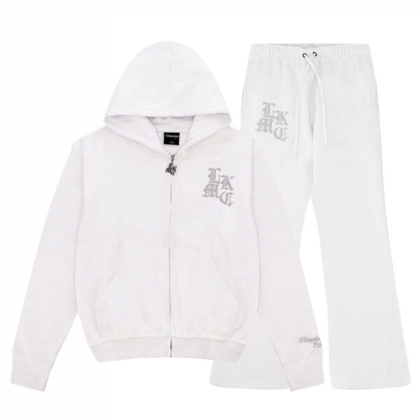 lukamachain distressed Zip Tracksuit White (Male version)