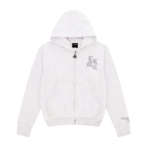 lukamachain Distressed Zip Hoodie White (Male version)