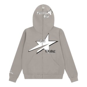 lukamachain StarBoy Grey Full Zip Hoodie