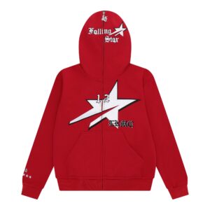 lukamachain StarBoy Red Full Zip Hoodie