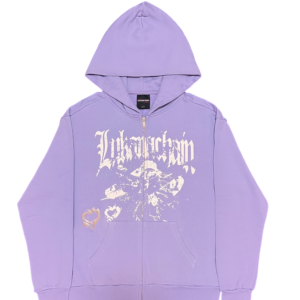 lukamachain Chrome Zip Up Hoodie Purple