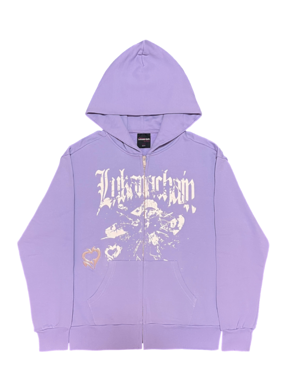 lukamachain Chrome Zip Up Hoodie Purple